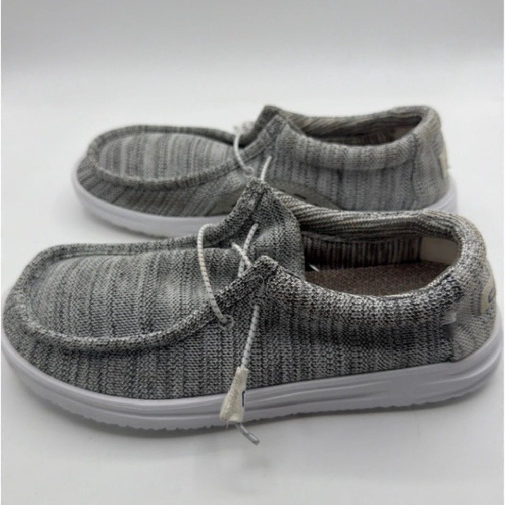 Hey Dude Wally Free Sox Metal Slip On Loafer Mens 10 Grey Casual Comfort Sneaker